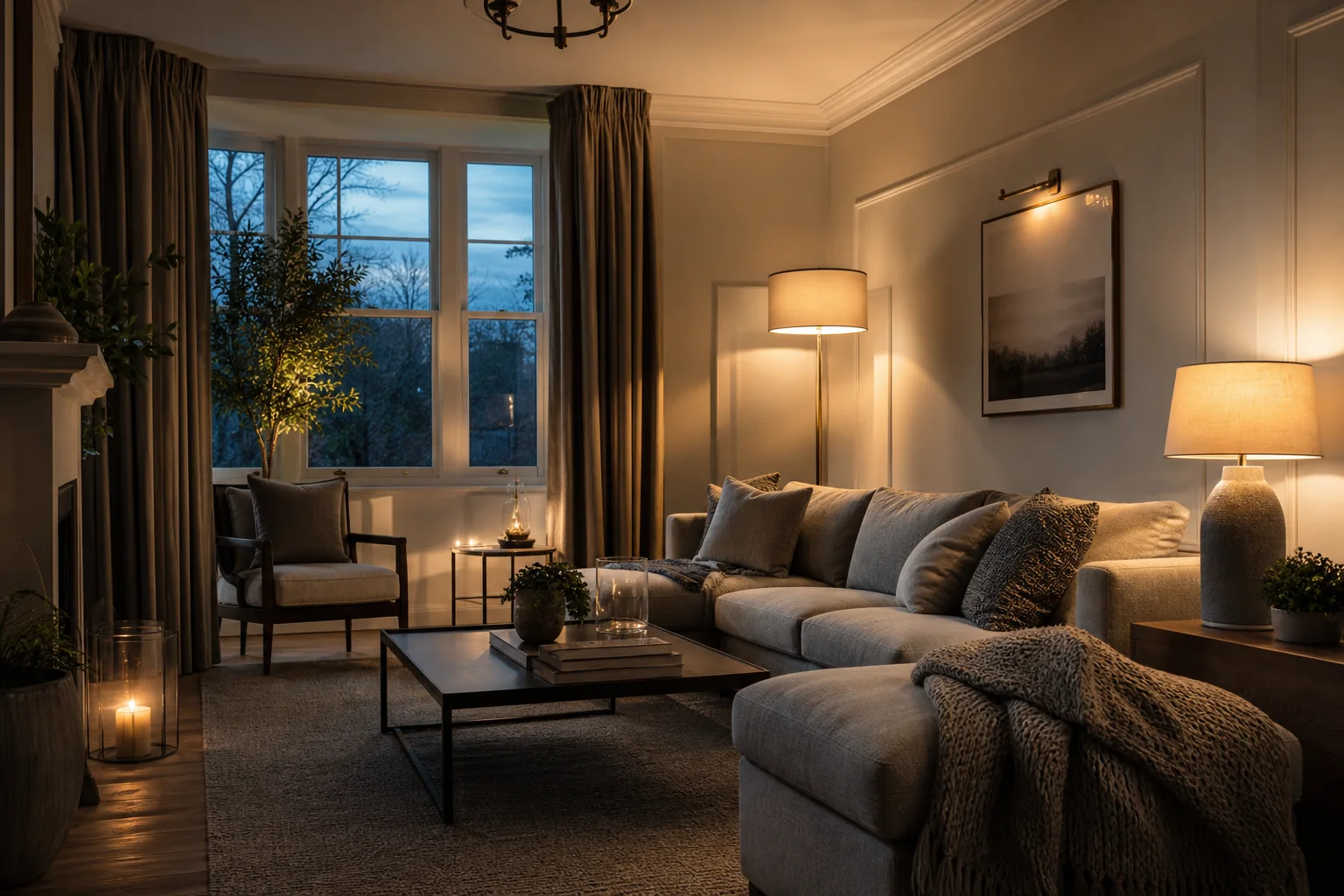 Warm layered room scene showing the type of comfort and lighting read Rightlight6 evaluates